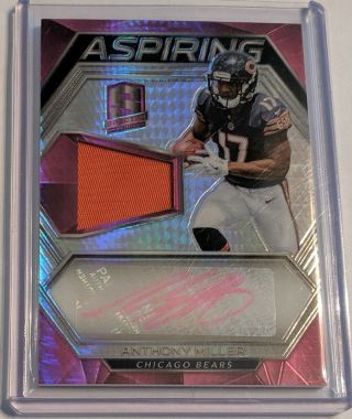 Anthony Miller 2018 Spectra Pink Refractor Rookie Patch Auto Ssp 07/15 Bears Wr