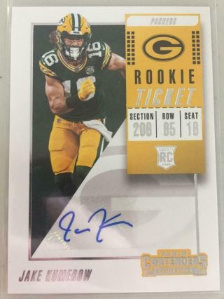Jake Kumerow 2018 Contenders Auto Autograph Rc Green Bay Packers 172 C24