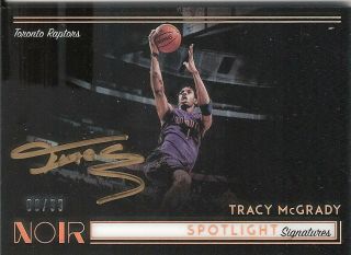 Tracy Mcgrady 2018 - 19 Panini Noir Auto 8/99 Spotlight Signatures Toronto Raptors