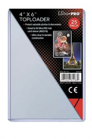1 Pack Of 25 Ultra Pro 4x6 Hard Rigid Top Load Toploader Postcard Photo Holders