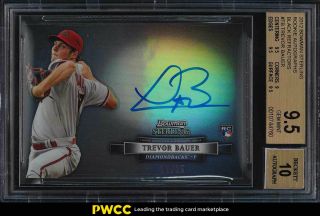 2012 Bowman Sterling Black Refractor Trevor Bauer Rookie Auto /25 Bgs 9.  5 (pwcc)