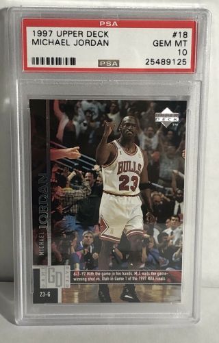 1997 Upper Deck Game Dated Michael Jordan Psa 10 Gem Low Pop Bulls