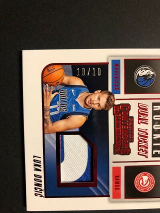 Luka Doncic Trae Young Rookie Ticket Dual Swatches Prime Red 10/10=1/1 Last One 3