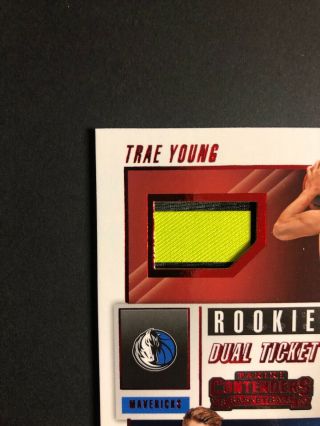 Luka Doncic Trae Young Rookie Ticket Dual Swatches Prime Red 10/10=1/1 Last One 4