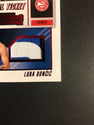 Luka Doncic Trae Young Rookie Ticket Dual Swatches Prime Red 10/10=1/1 Last One 6