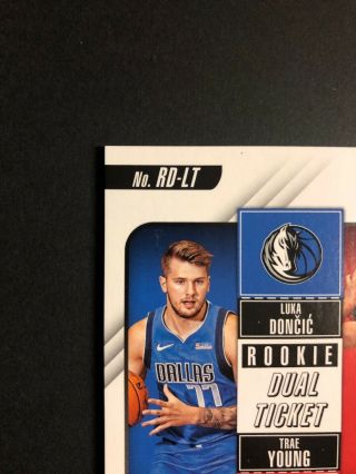 Luka Doncic Trae Young Rookie Ticket Dual Swatches Prime Red 10/10=1/1 Last One 8