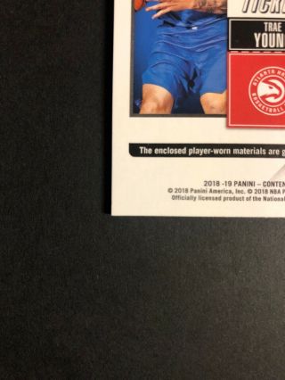 Luka Doncic Trae Young Rookie Ticket Dual Swatches Prime Red 10/10=1/1 Last One 9