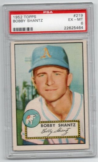 1952 Topps 219 Bobby Shantz Psa 6 Ex - Mt Priced To Sell 3a