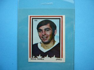 1970/71 Eddie Sargent Nhl Hockey Stamp Sticker Card 152 Doug Favell 70/71