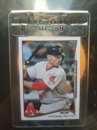 2014 Mookie Betts Topps Rookie Card Us - 26 - Beckett 9 Rating & Numbered