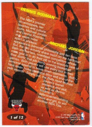 Michael Jordan,  Dennis Rodman 1997 - 98 Fleer Game Breakers Chicago Bulls Rare 2