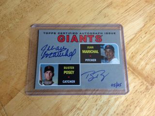 2019 Heritage Dual Autograph On Card Juan Marichal/ Buster Posey Numbered 05/25