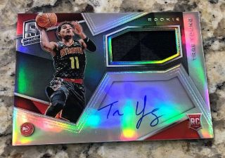 2018 - 19 Spectra Trae Young Jersey Auto Rc /299 Hawks