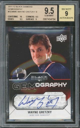 Wayne Gretzky 2011 - 12 Ud Black Diamond Gemography Auto Bgs 9.  5 9 Auto