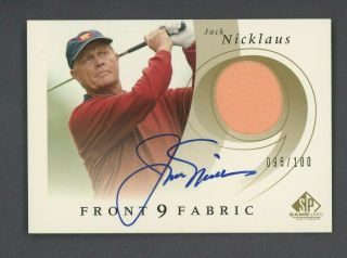 2002 Sp Game Edition Golf Front 9 Fabric Jack Nicklaus Jersey Auto 96/100