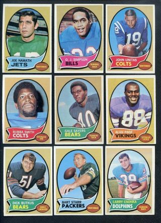 1970 Topps Football Complete Set Vg - Ex/ex Simpson Namath 369396 (kycards)