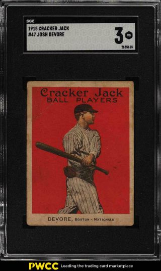 1915 Cracker Jack Josh Devore 47 Sgc 3 Vg (pwcc)