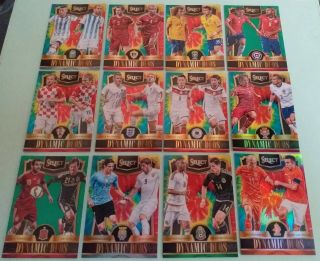 Panini Select Soccer Complete Set Dymanic Duos Tie Dye Green 12 Cards