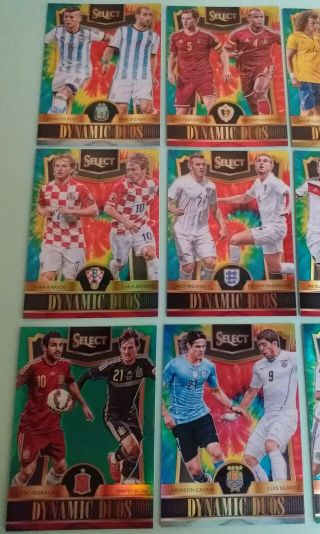 PANINI SELECT SOCCER COMPLETE SET DYMANIC DUOS TIE DYE GREEN 12 CARDS 2