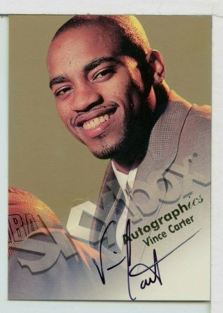 Vince Carter 1998 - 99 Skybox Premium Autographics Rc Autograph Raptors Eli1