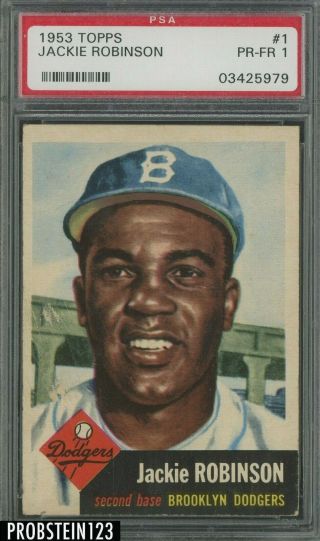 1953 Topps 1 Jackie Robinson Brooklyn Dodgers Hof Psa 1 Appears Nicer