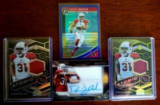 David Johnson Auto Jersey Rc,  Obsidian Patch Card /10 And /100.  Blue Optic /149.