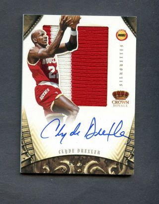2012 - 13 Preferred Silhouettes Clyde Drexler Rockets Patch Auto 3/10