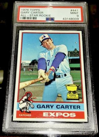 1976 Topps Gary Carter All - Star Rookie Rc 441 Expos Psa 9