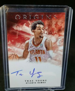 2018 - 19 Trae Young Origins Rookie Rc Auto 3/99.  Panini Chronicles Hawks