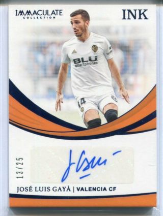 2018 - 19 Ud Immaculate Soccer Jose Luis Gaya Blue Ink Auto Autograph 13/25