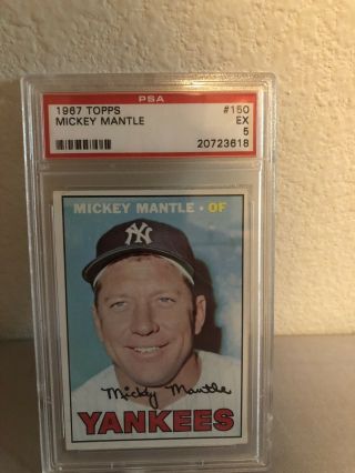 Mickey Mantle 1967 Topps 150 York Yankees Hof Psa 5 Ex
