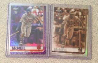 2019 Topps Chrome Jeff Mcneil Purple And Sepia Rookie Cards.