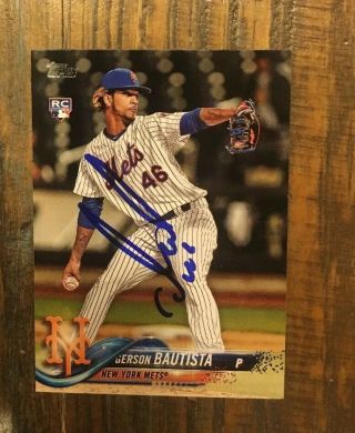 Gerson Bautista Signed 2018 Topps Update Baseball Card Ny Mets Mariners Auto 181
