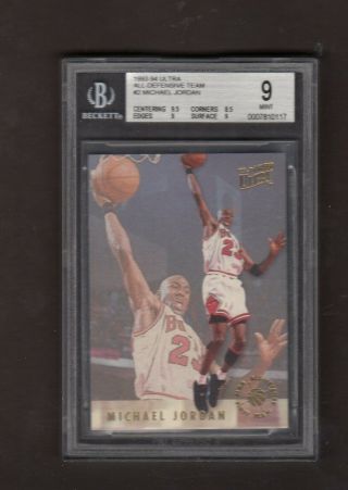 Michael Jordan Bgs 9 1993 - 94 Ultra All Defensive Team Chicago Bulls