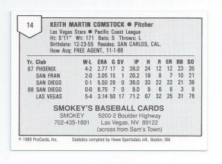 1989 ProCards Keith Comstock - as featured on ESPN (Pack Fresh) 2