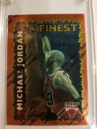 1995 - 96 Topps Finest Hot Stuff Michael Jordan Card Hs1