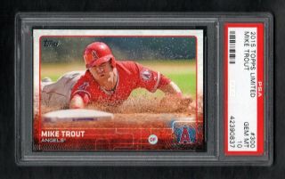 2015 Topps Limited 300 Mike Trout Angels Psa 10 Gem