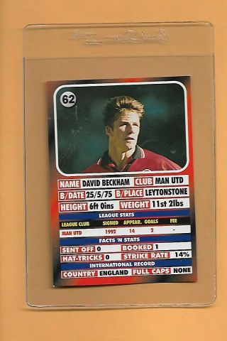 1995 LCD Publishing Premier Strikers 62 DAVID BECKHAM RC ROOKIE Card RARE 2