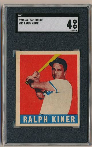 Ralph Kiner 1948 Leaf 91 Rc Rookie Sgc 4 Vg - Ex Pittsburgh Pirates Hof