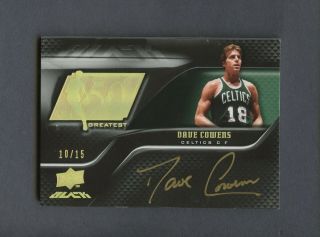2008 - 09 Upper Deck Ud Black Nba 50th Greatest Dave Cowens Gold Auto 10/15