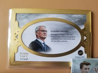 2018 Futera Unique Claudio Ranieri Gold Framed 1 Of 1 Autograph 1/1