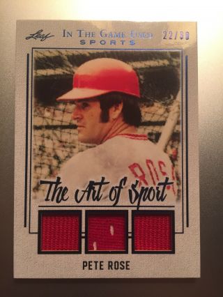 2019 Leaf In The Game Pete Rose The Art Of Sport Triple Jersey Ed /30