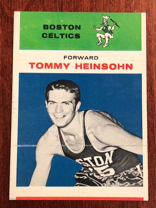 1961 - 62 Fleer 19 Tommy Heinsohn Good/vg/miscut.  Combined Ship Up To 5 Cards.