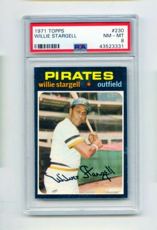 1971 Topps Willie Stargell 230 Baseball Card Psa Nm - Mt 8 (evansa)