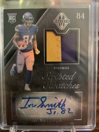 2019 Panini Majestic Irv Smith Jr Scripted Swatches Rc Auto Vikings Rpa /199