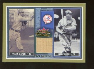 2002 Fleer Baseball Home Run Baker Bat Card With Babe Ruth Nrmt