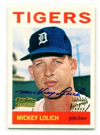 Mickey Lolich 2001 Team Topps Legends 1964 Rookie Rc Auto Autograph Card Hof Sp
