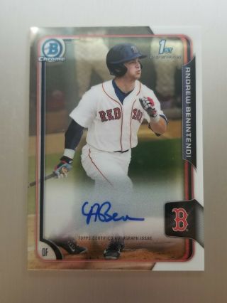 2015 Bowman Chrome Andrew Benintendi Rc Rookie Auto Autograph Red Sox