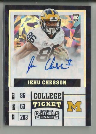 2017 Panini Draft Contenders Jehu Chesson Cracked Ice Autograph Rc Ed.  14 / 23