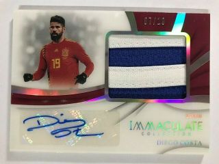 2018 - 19 Panini Immaculate Jersey Number Premium Patch Auto : Diego Costa 07/19